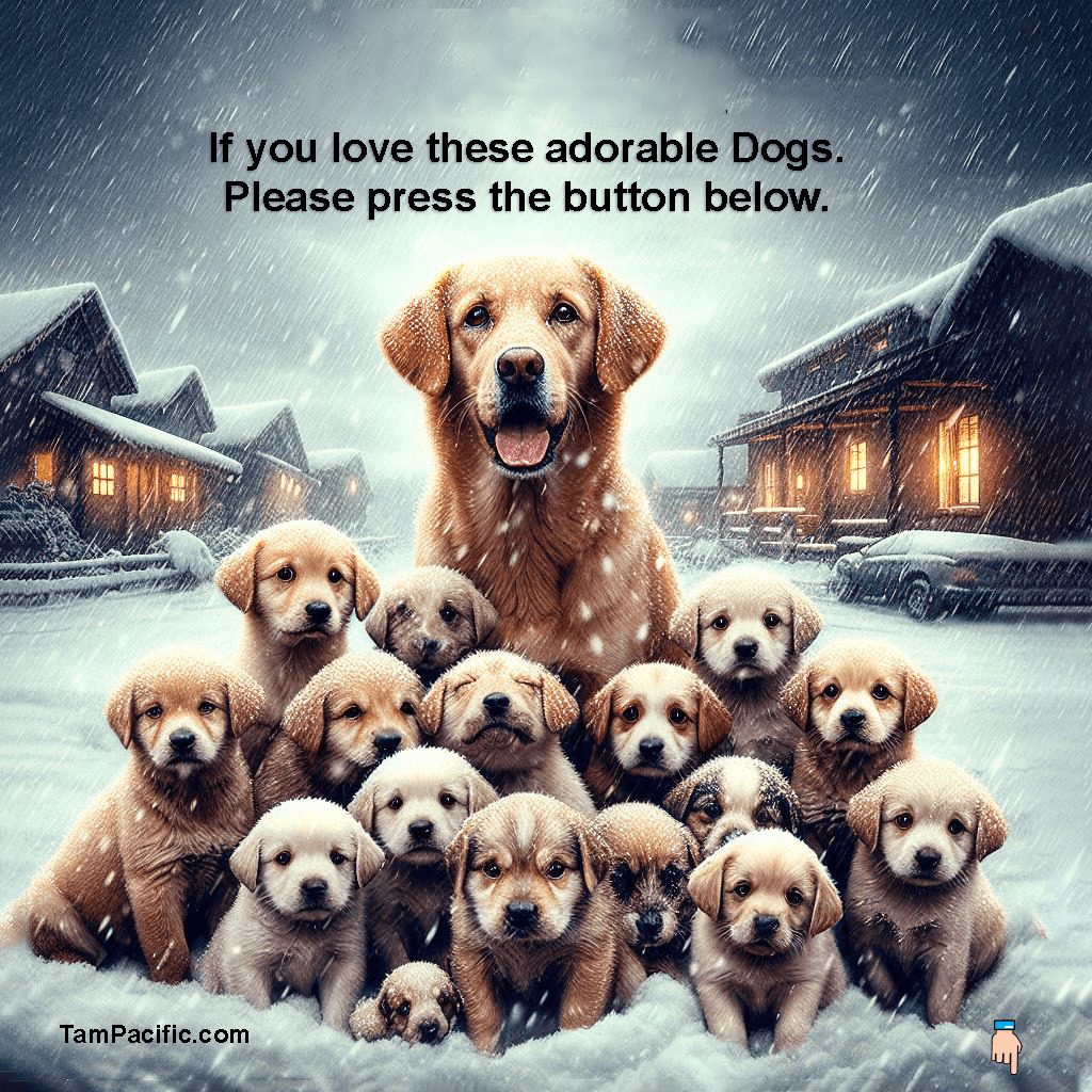 Don't Let Them Die: The Urgent Plea of a Mother Dog and Her Puppies in a Snowstorm
